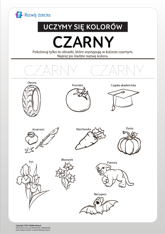 Uczymy się kolorów: czarny Uczymy się kolorów: czarny