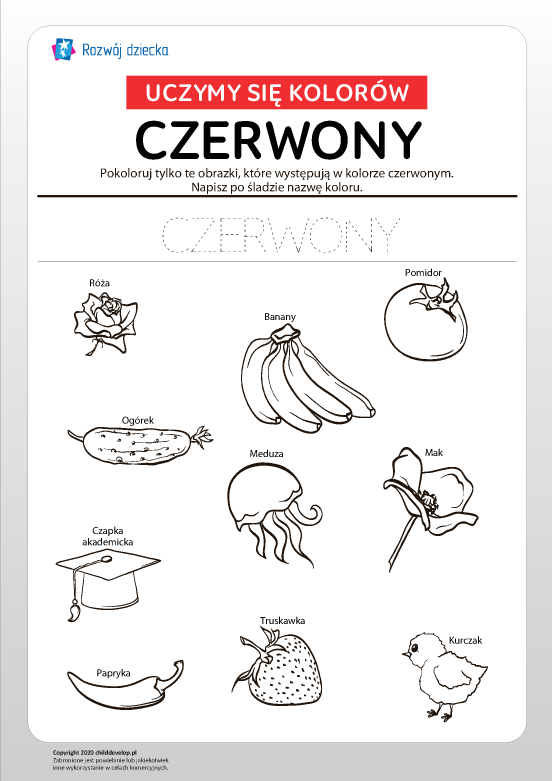Uczymy się kolorów: czerwony Uczymy się kolorów: czerwony