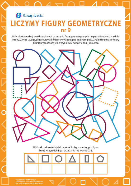 Liczymy figury geometryczne nr 9 Liczymy figury geometryczne nr 9