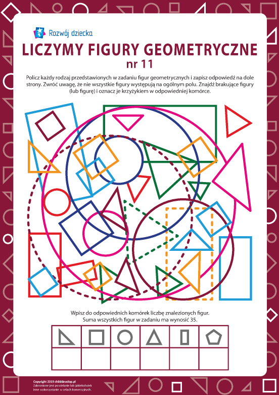 Liczymy figury geometryczne nr 11 Liczymy figury geometryczne nr 11