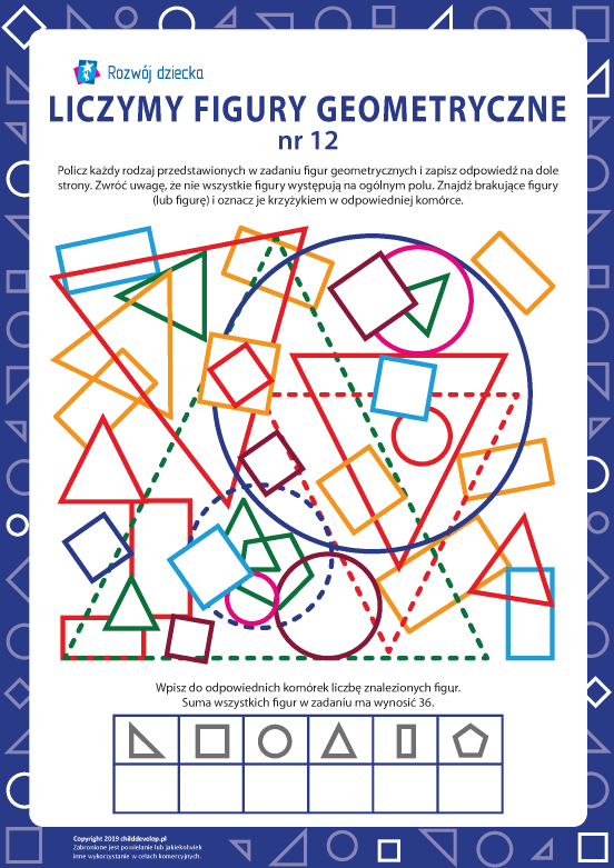 Liczymy figury geometryczne nr 12 Liczymy figury geometryczne nr 12