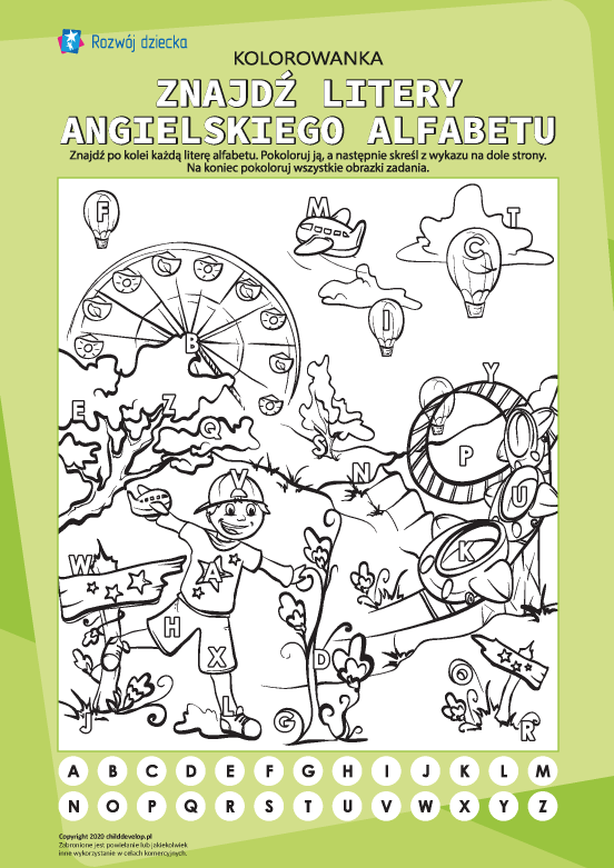 Znajdź litery nr 7 (alfabet angielski) Znajdź litery nr 7 (alfabet angielski)