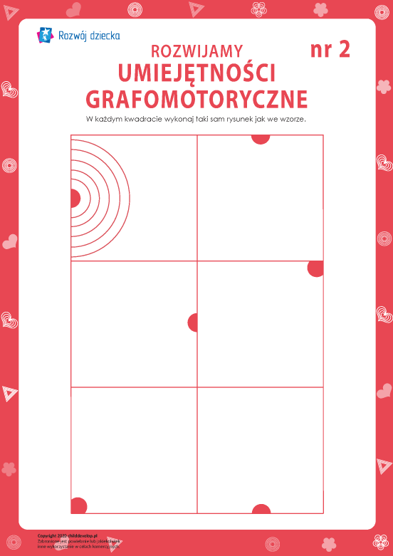 Rozwijamy umiejętności grafomotoryczne nr 2 Rozwijamy umiejętności grafomotoryczne nr 2