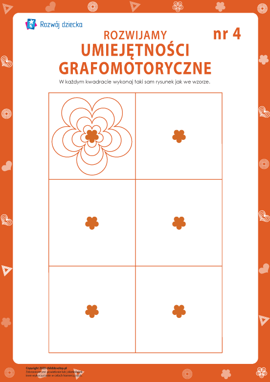 Rozwijamy umiejętności grafomotoryczne nr 4 Rozwijamy umiejętności grafomotoryczne nr 4