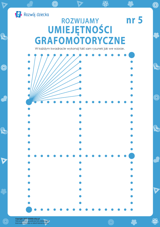 Rozwijamy umiejętności grafomotoryczne nr 5 Rozwijamy umiejętności grafomotoryczne nr 5