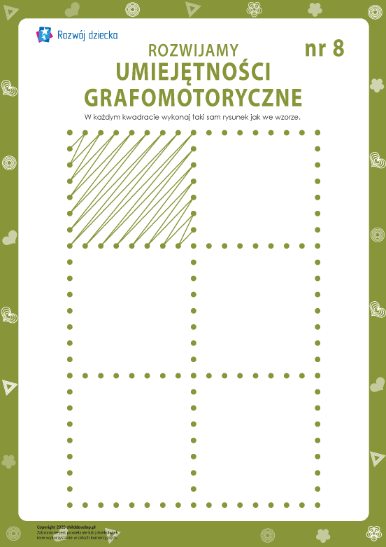 Rozwijamy umiejętności grafomotoryczne nr 8 Rozwijamy umiejętności grafomotoryczne nr 8