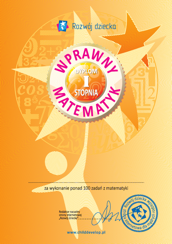 Wprawny matematyk I stopnia Wprawny matematyk I stopnia