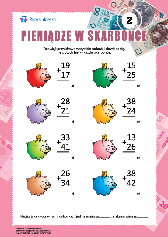Policz pieniądze w skarbonce: nr 2 Policz pieniądze w skarbonce: nr 2