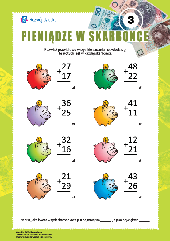 Policz pieniądze w skarbonce: nr 3 Policz pieniądze w skarbonce: nr 3
