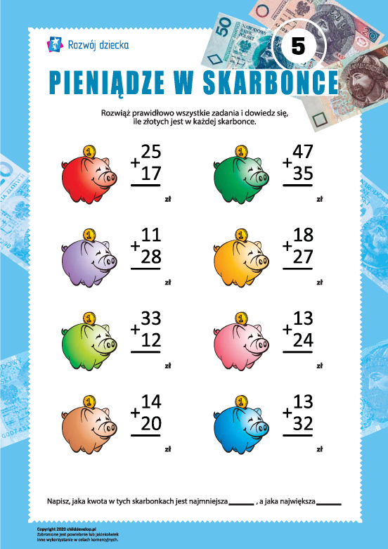 Policz pieniądze w skarbonce: nr 5 Policz pieniądze w skarbonce: nr 5