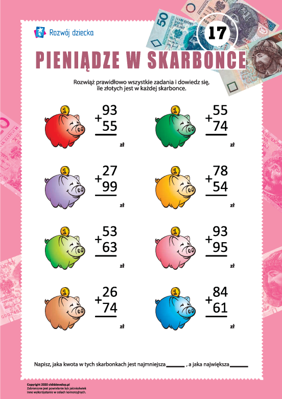 Policz pieniądze w skarbonce: nr 17 Policz pieniądze w skarbonce: nr 17