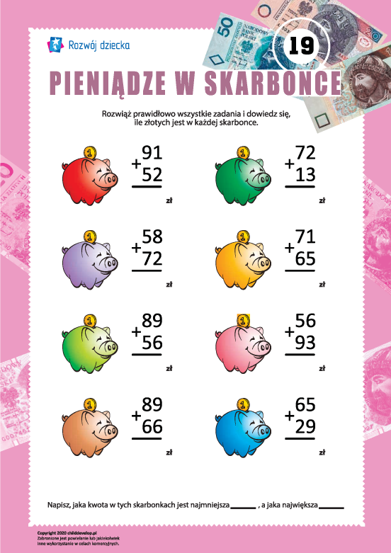 Policz pieniądze w skarbonce: nr 19 Policz pieniądze w skarbonce: nr 19