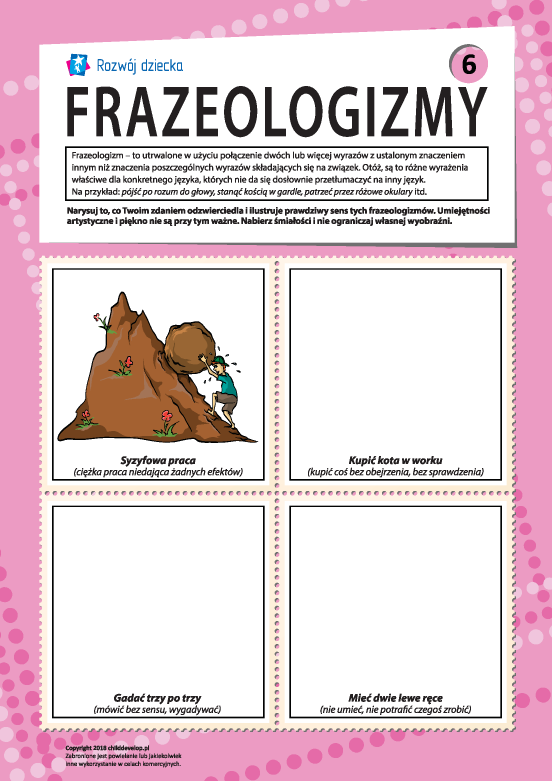 Frazeologizmy nr 6 (język polski) Frazeologizmy nr 6 (język polski)