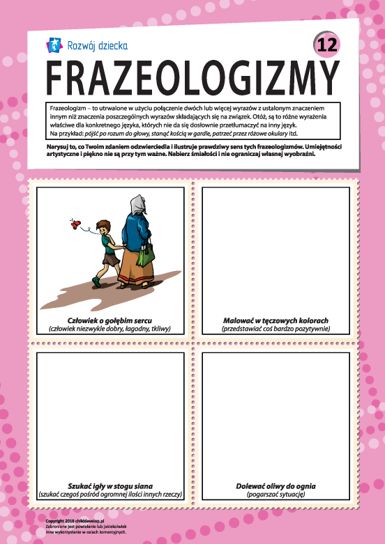 Frazeologizmy nr 12 (język polski) Frazeologizmy nr 12 (język polski)