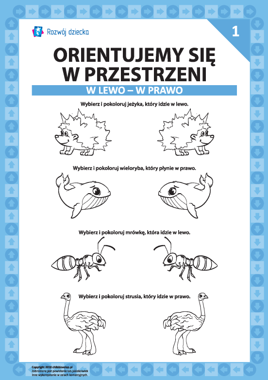 Orientujemy się w przestrzeni nr 1 (w lewo-w prawo) Orientujemy się w przestrzeni nr 1 (w lewo-w prawo)