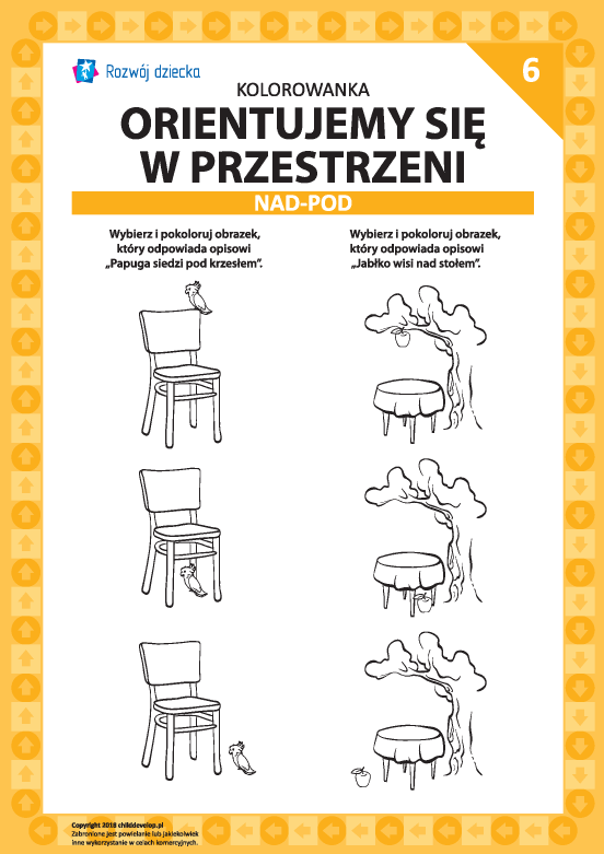 Orientujemy się w przestrzeni nr 6 (nad-pod) Orientujemy się w przestrzeni nr 6 (nad-pod)