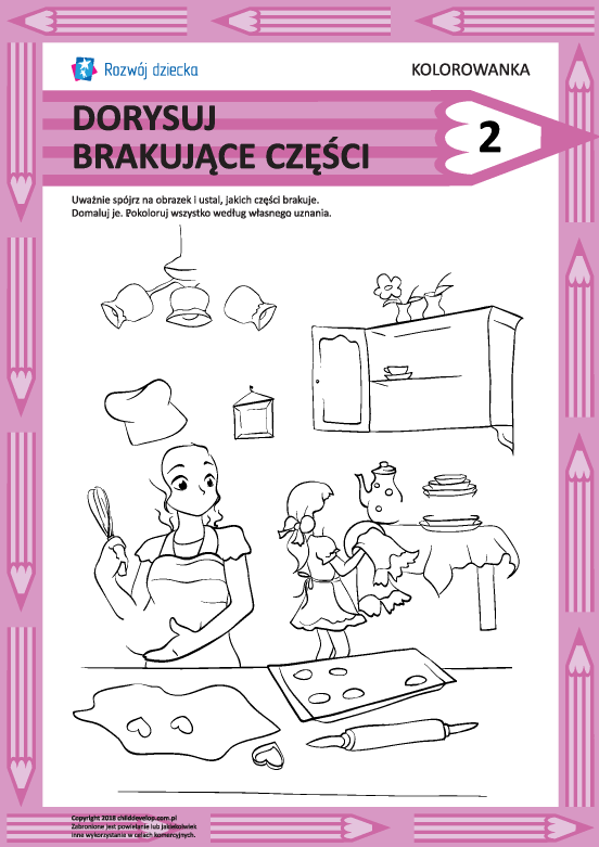 Dorysuj brakujące części rysunku nr 2 Dorysuj brakujące części rysunku nr 2
