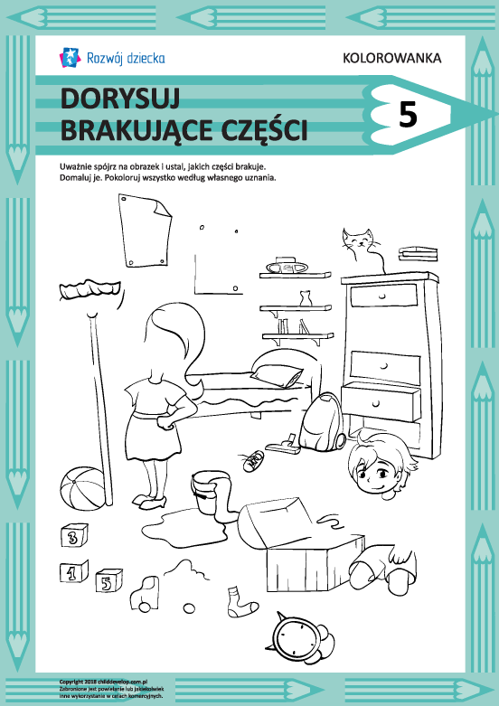 Dorysuj brakujące części rysunku nr 5 Dorysuj brakujące części rysunku nr 5