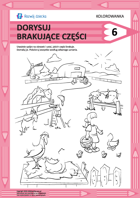 Dorysuj brakujące części rysunku nr 6 Dorysuj brakujące części rysunku nr 6