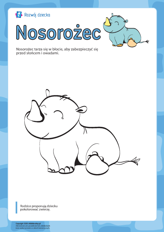 Kolorowanka „Nosorożec” Kolorowanka „Nosorożec”