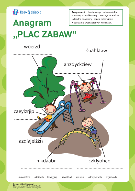 Anagram „Placyk zabaw” Anagram „Placyk zabaw”