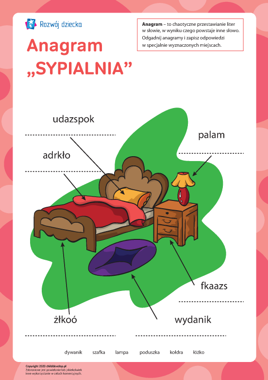 Anagram „Sypialnia” Anagram „Sypialnia”