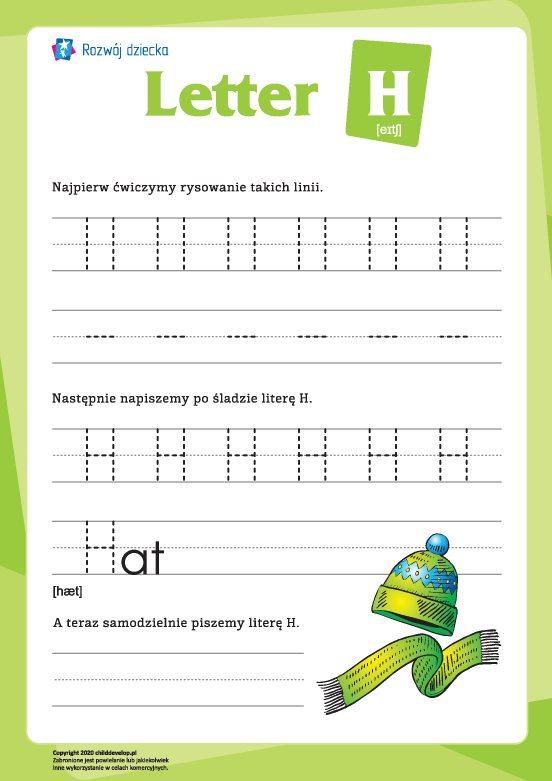 Alfabet angielski: pisanie litery „H” Alfabet angielski: pisanie litery „H”