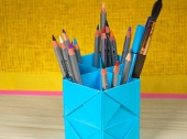 Origami modułowe: stojak na ołówki