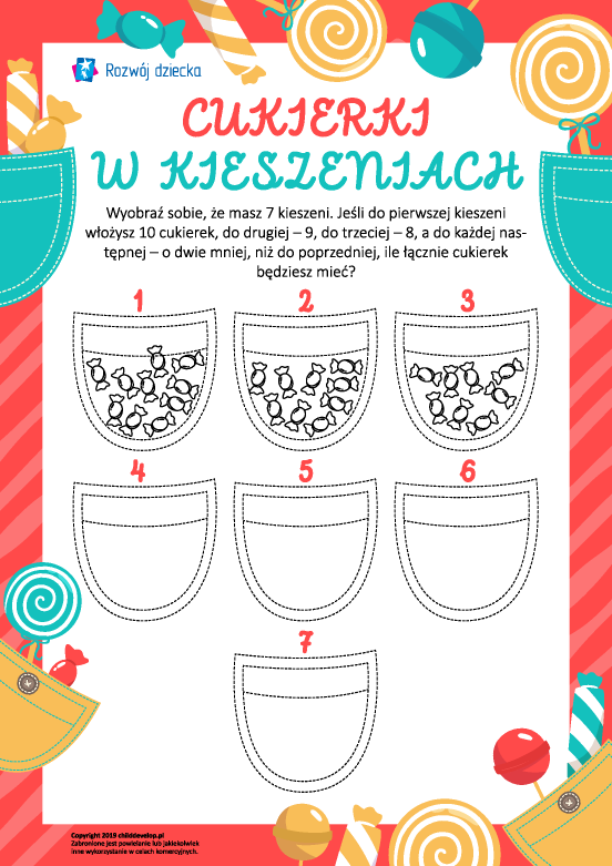 Cukierki w kieszeniach: rachujemy i odejmujemy Cukierki w kieszeniach: rachujemy i odejmujemy