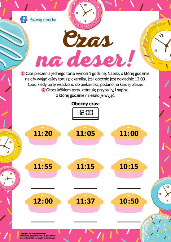 Czas na deser: określamy i liczymy czas Czas na deser: określamy i liczymy czas