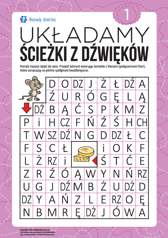 Labirynt z dźwięków nr 1: spółgłoski bezdźwięczne Labirynt z dźwięków nr 1: spółgłoski bezdźwięczne