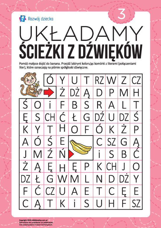 Labirynt z dźwięków nr 3: spółgłoski dźwięczne Labirynt z dźwięków nr 3: spółgłoski dźwięczne