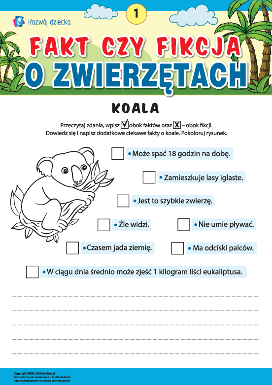 Fakt czy fikcja o zwierzętach. Koala Fakt czy fikcja o zwierzętach. Koala
