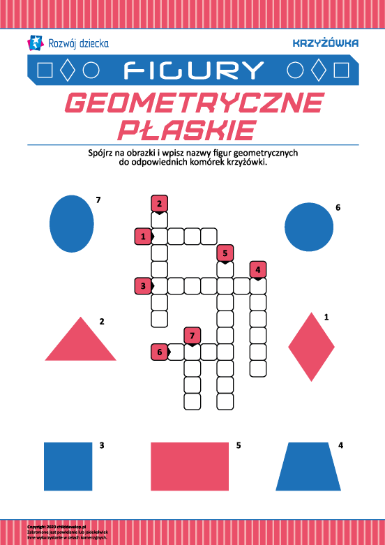 Krzyżówka w obrazkach „Figury geometryczne płaskie” Krzyżówka w obrazkach „Figury geometryczne płaskie”