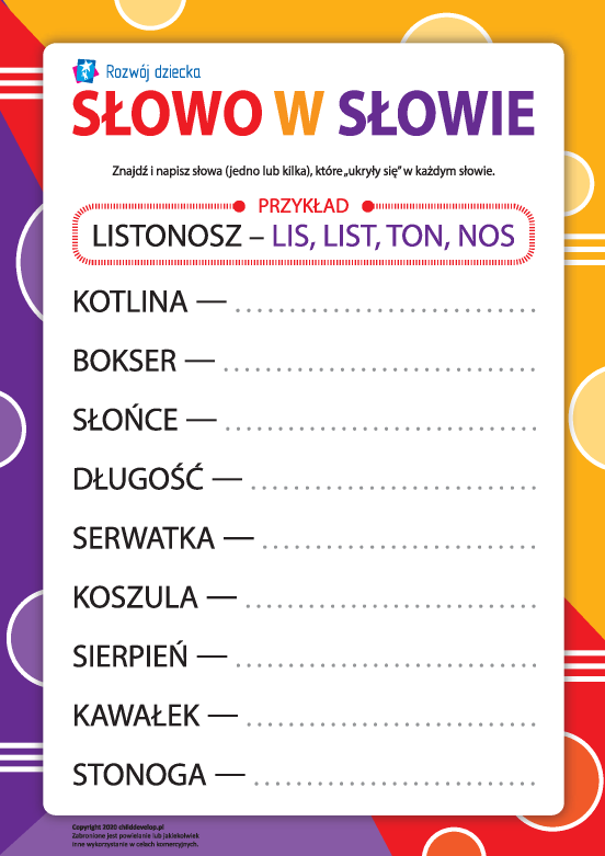 Słowo w słowie: eksperymentujemy z wyrazami Słowo w słowie: eksperymentujemy z wyrazami