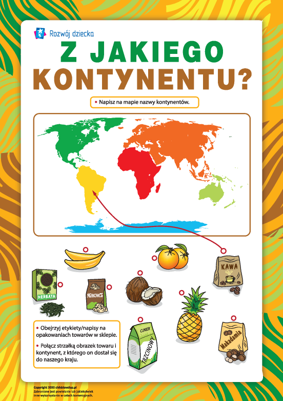 Z jakiego kontynentu: produkcja towarów Z jakiego kontynentu: produkcja towarów
