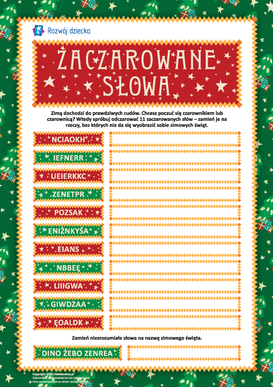 Anagram „Zaczarowane słowa” Anagram „Zaczarowane słowa”
