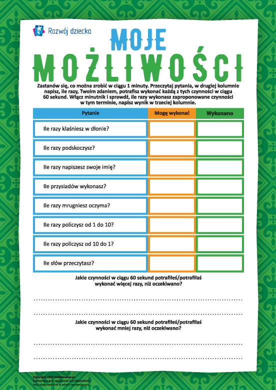 Ustalamy i analizujemy swoje możliwości Ustalamy i analizujemy swoje możliwości