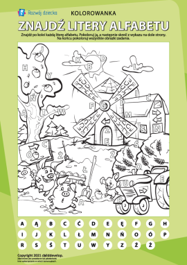 Znajdź litery nr 8 (alfabet polski)