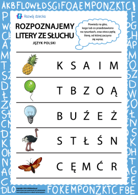 Rozpoznajemy polskie litery ze słuchu nr 1