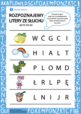 Rozpoznajemy polskie litery ze słuchu nr 5