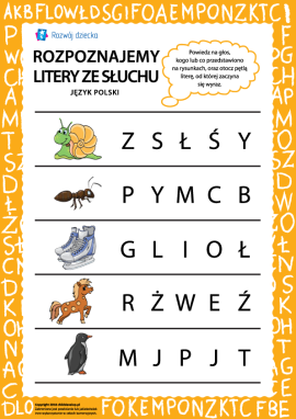 Rozpoznajemy polskie litery ze słuchu nr 6