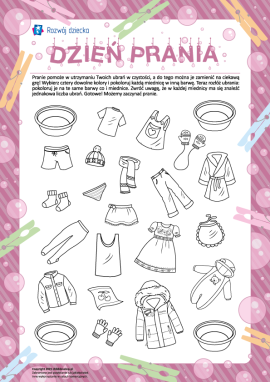Łamigłówka-kolorowanka „Dzień prania”