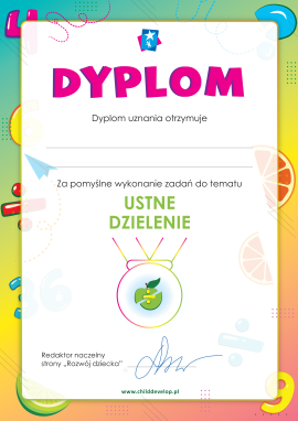 Dyplom „Ustne dzielenie”