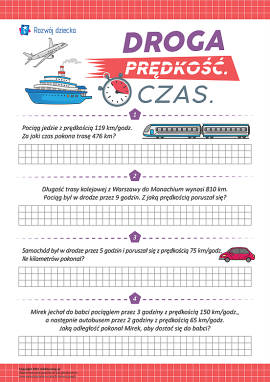 Uczymy się obliczania prędkości, drogi i czasu