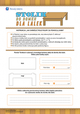 Stolik: określamy pole za pomocą linijki