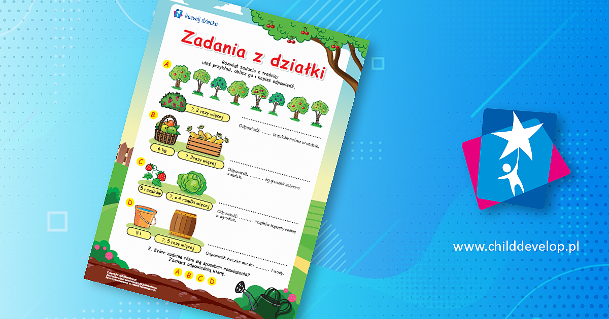 Zadania z działki: rozwiązujemy proste zadania tekstowe różnego rodzaju