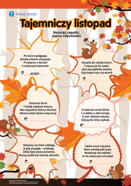 Zagadki o jesieni dla dzieci