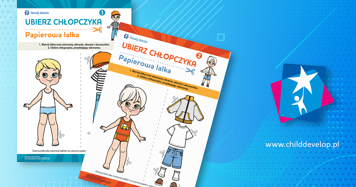 Papierowe lalki do ubierania: ubierz chłopczyka – do druku karty pracy