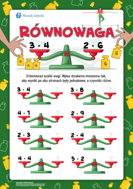Równowaga: nauka tabliczki mnożenia